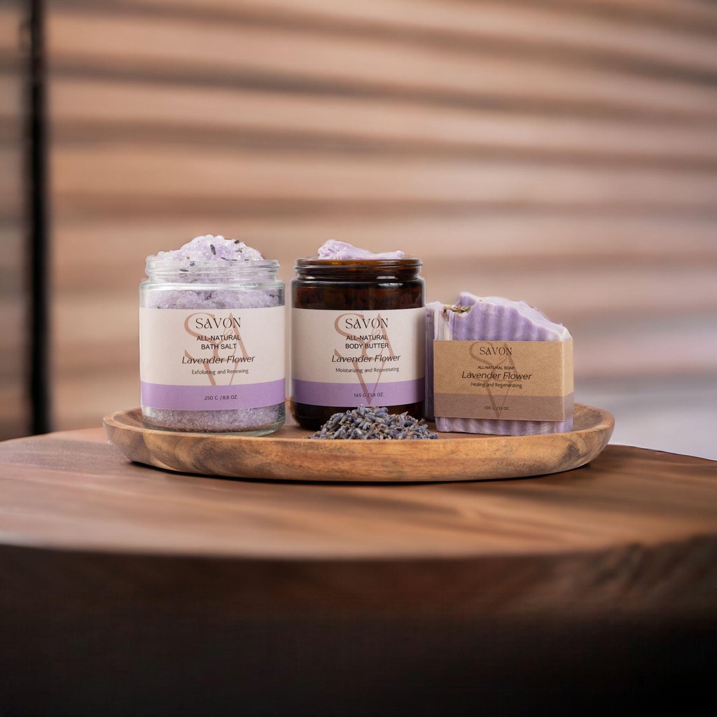 Lavender Flower Bath Set